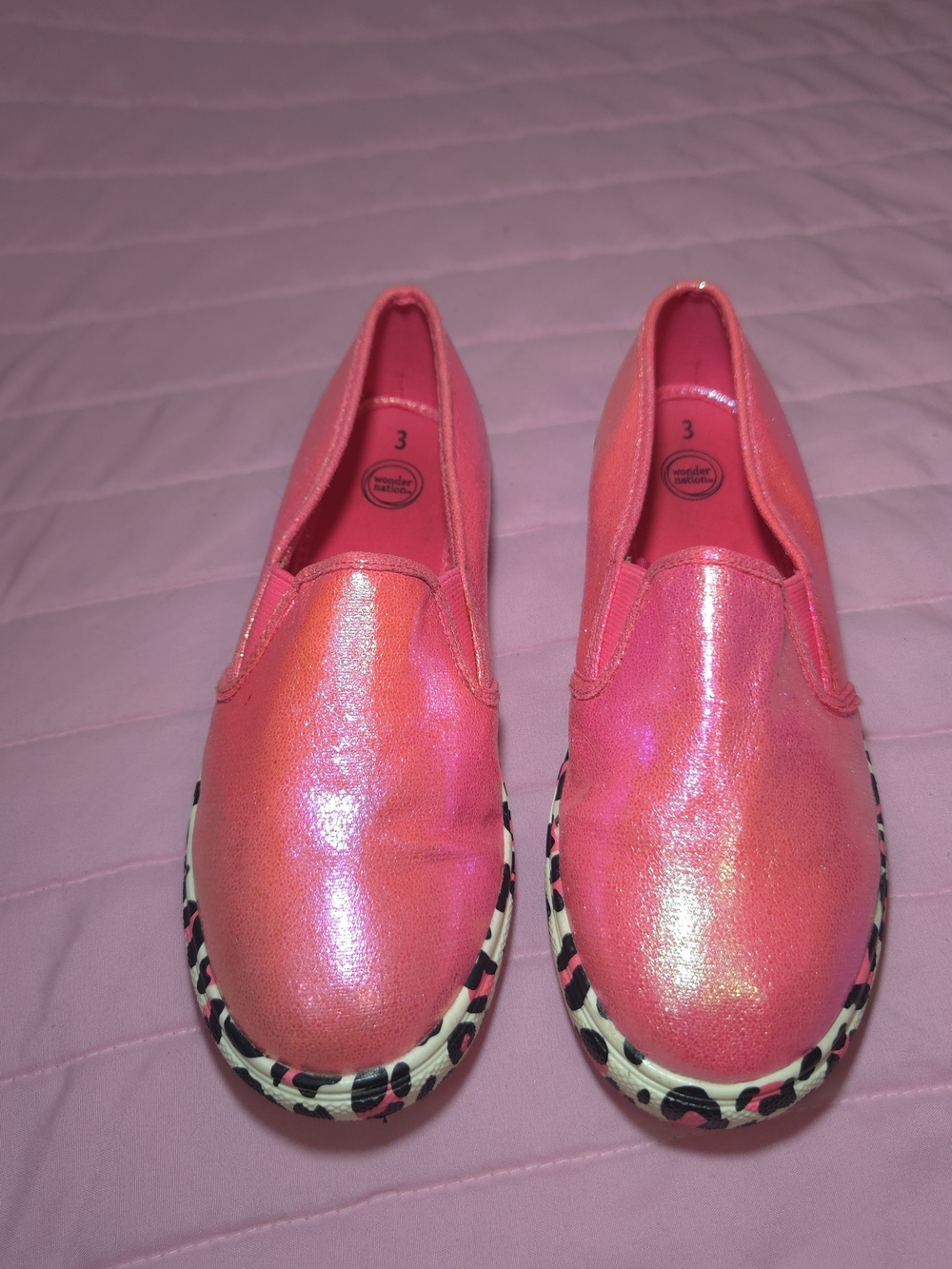 wonder nation Shimmer Slip-On Sneakers in Hot Pink